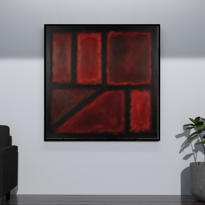 Seven Darks in Red-  Abstract Art