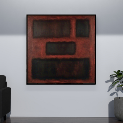 Four Darks in Red-  Abstract Art