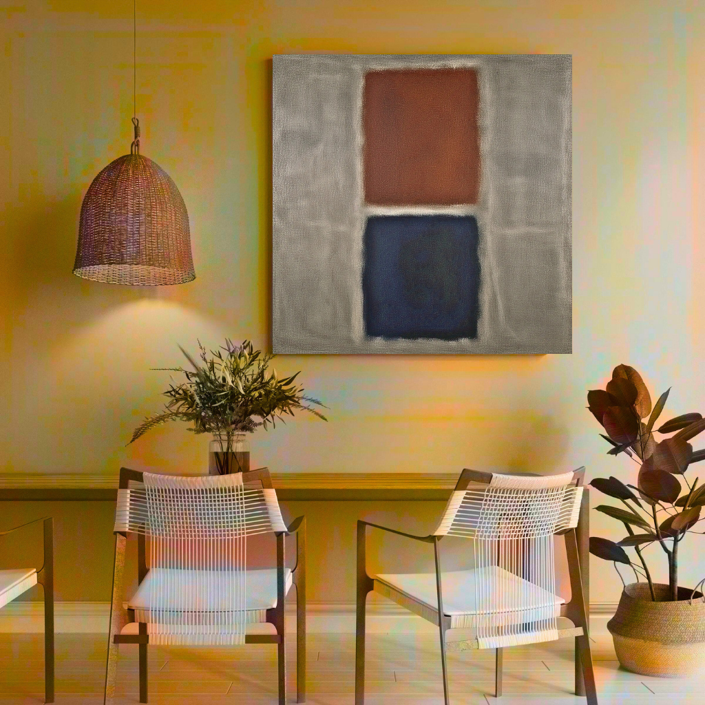 Blue Ember Glow (Inspired by No. 61 (Rust and Blue)) -  Abstract Art