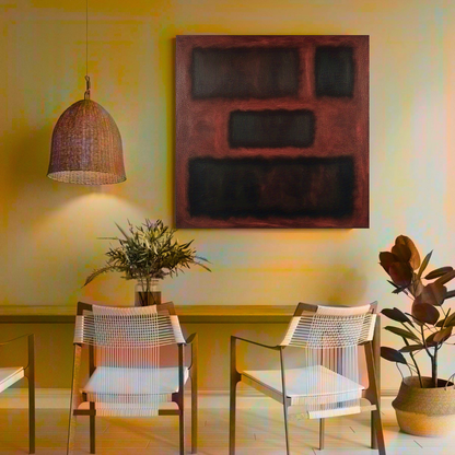 Four Darks in Red-  Abstract Art