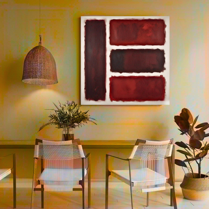 Four Darks in White II -  Abstract Art