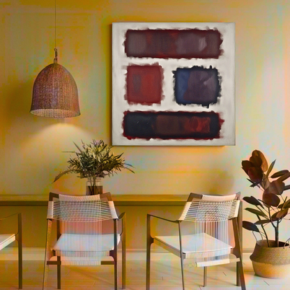 Four Darks in White -  Abstract Art
