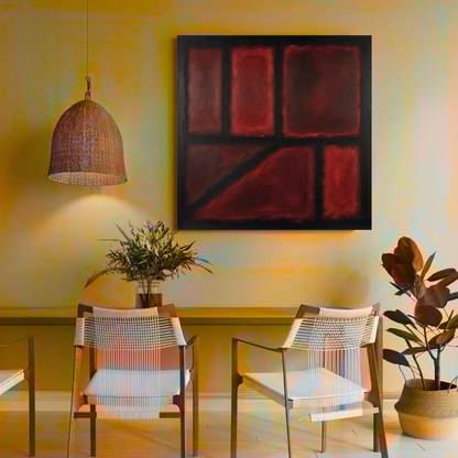 Seven Darks in Red-  Abstract Art