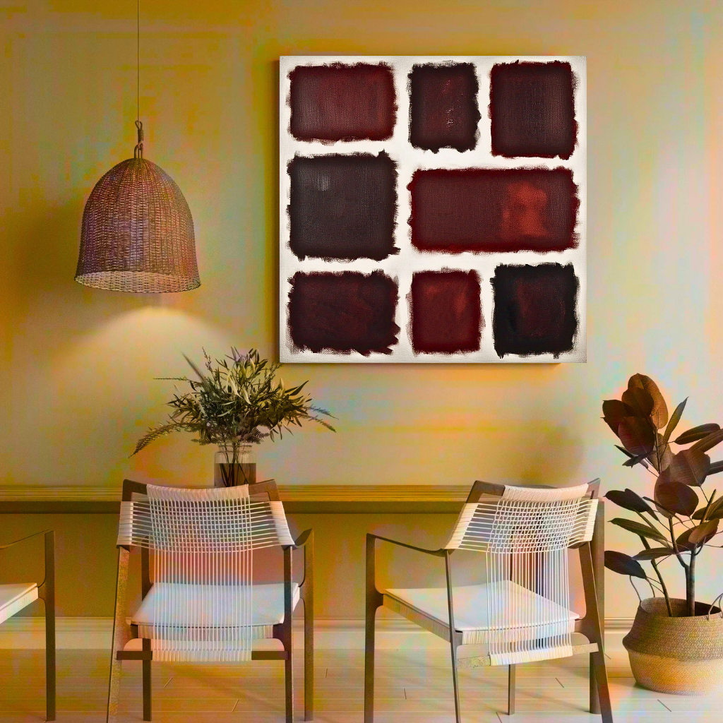 Eight Darks in White -  Abstract Art