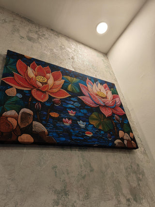 Customer photo of Madhubani Painting Art | Big Lotus Flower - Spiritual growth and enlightenment | Indian Folk Art