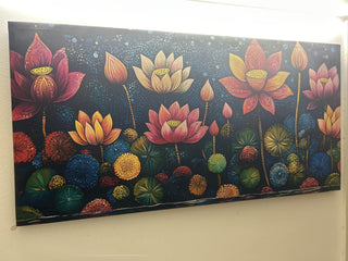 Customer photo of Madhubani Painting Art | Lotus Flower - Spiritual growth and enlightenment | Indian Folk Art