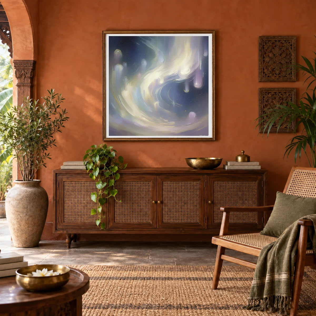 Auroral Fade Soft Abstract Painting Featuring Delicate abstract art print by SaamCrafts