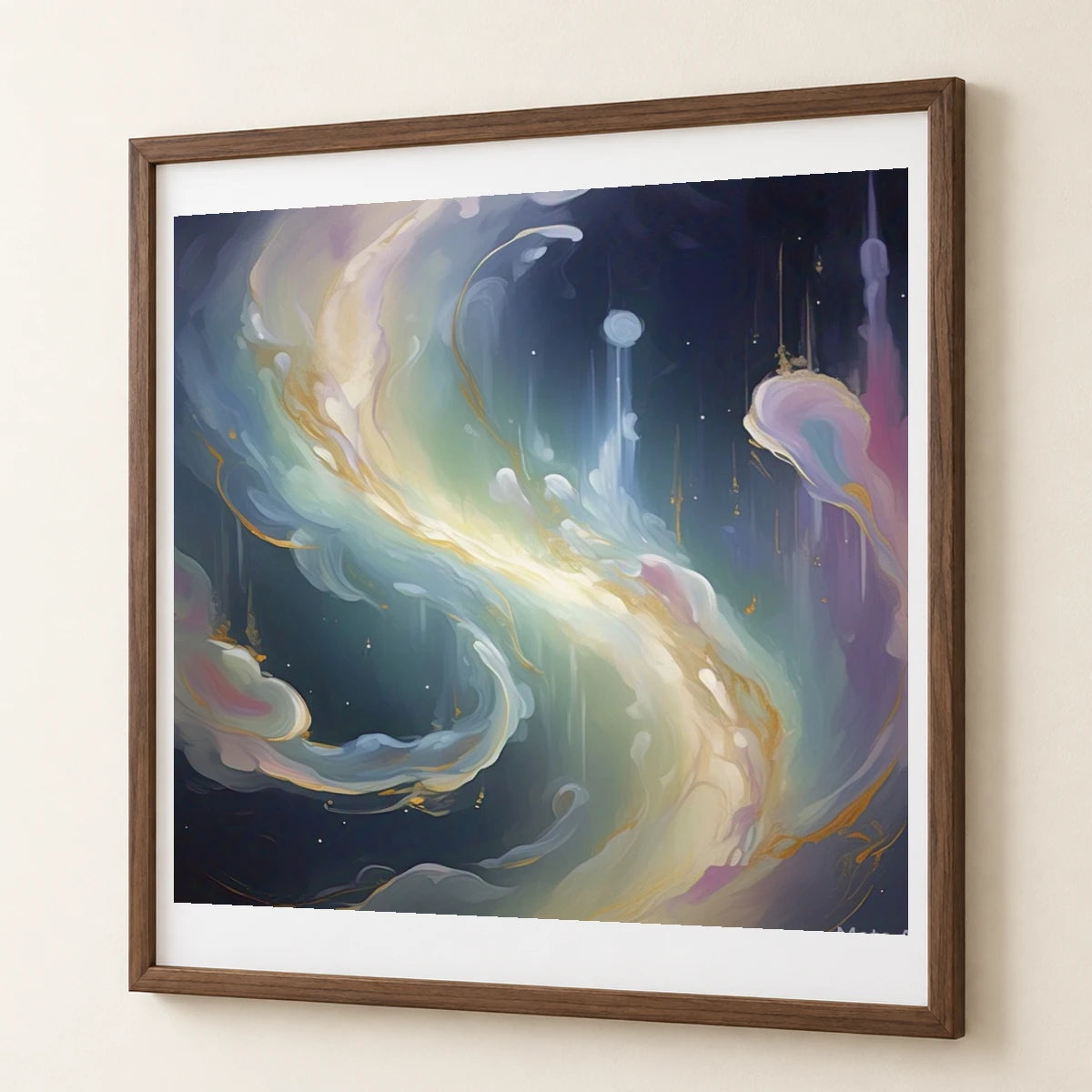 Auroral Fade Soft Abstract Painting Featuring Delicate II abstract art print by SaamCrafts