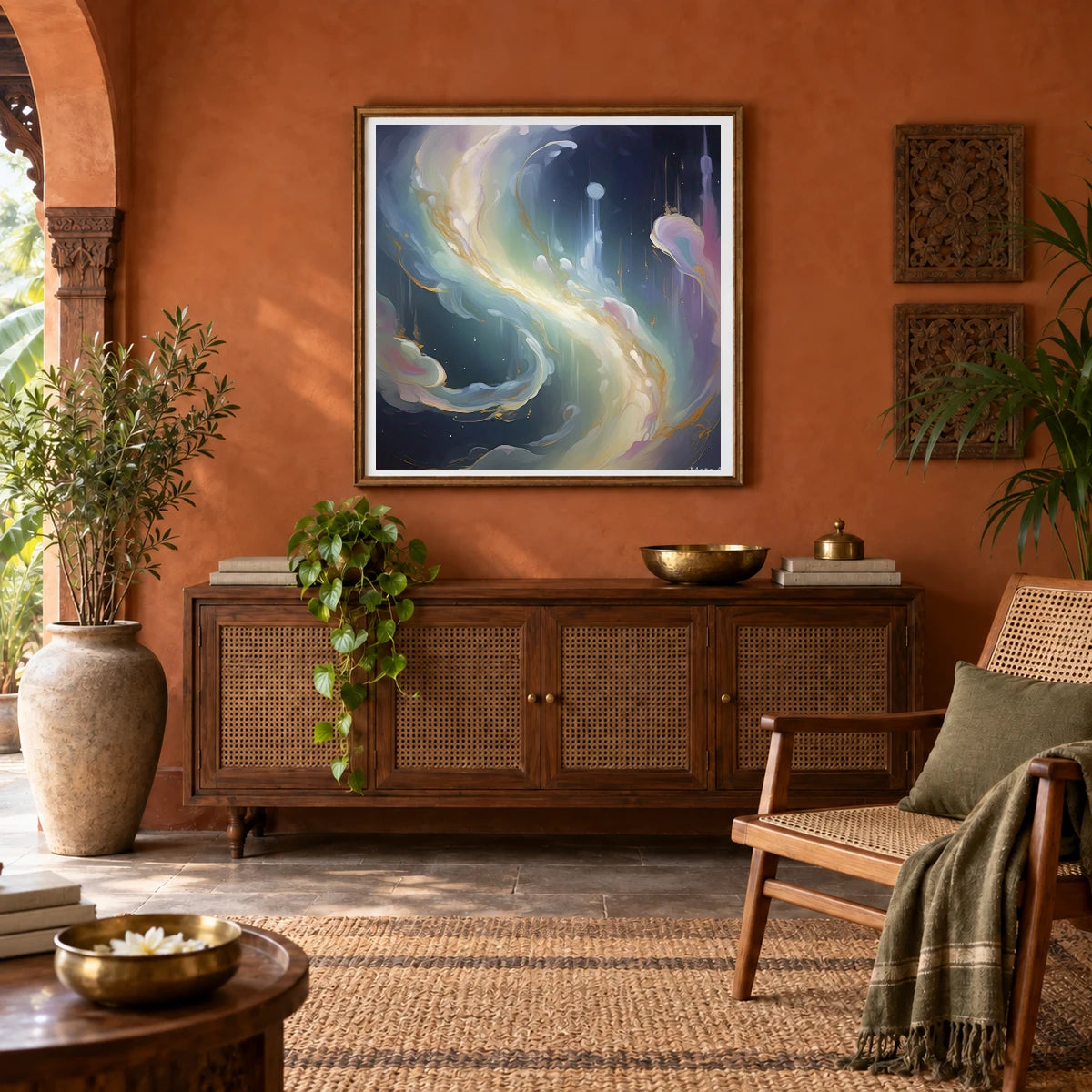 Auroral Fade Soft Abstract Painting Featuring Delicate II abstract art print by SaamCrafts