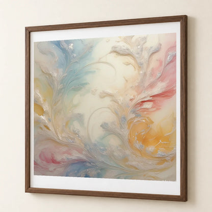 Auroral Fade Soft Abstract Painting Featuring Delicate III abstract art print by SaamCrafts