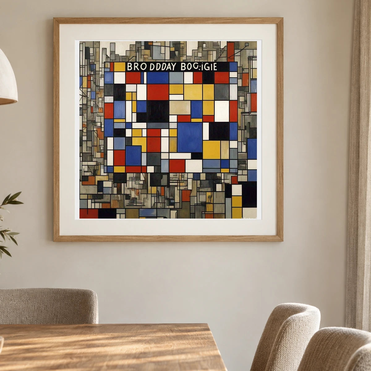 Broadway Boogie Woogie 1942 1943 A Vibrant Dynamic shown in a styled interior