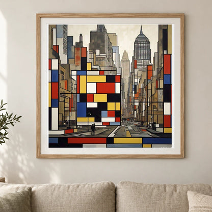 Broadway Boogie Woogie 1942 1943 A Vibrant Dynamic II shown in a styled interior