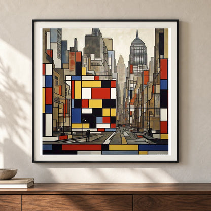 Broadway Boogie Woogie 1942 1943 A Vibrant Dynamic II shown in a styled interior