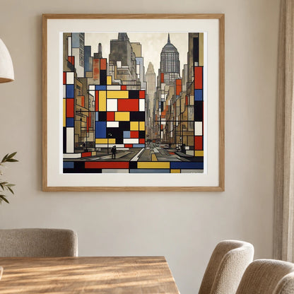 Broadway Boogie Woogie 1942 1943 A Vibrant Dynamic II shown in a styled interior