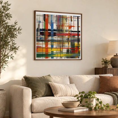 Cage Grid By Gerhard Richter III shown in a styled interior