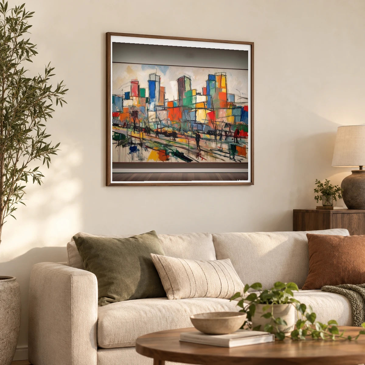 City Landscape 1955 By Joan Mitchell shown in a styled interior