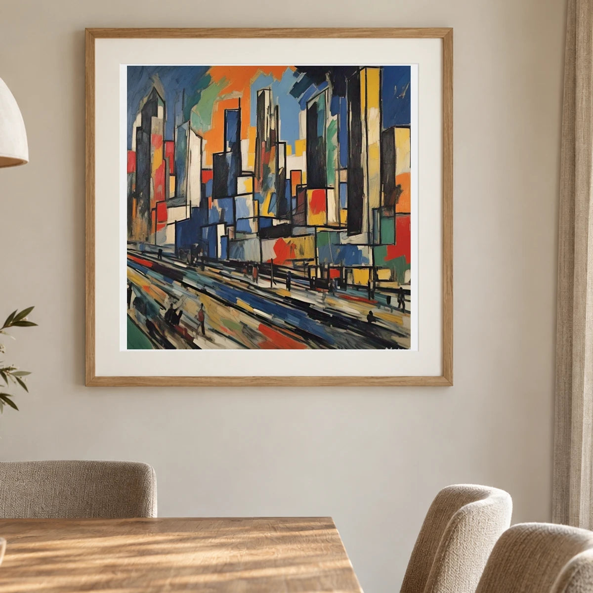 City Landscape 1955 By Joan Mitchell II shown in a styled interior