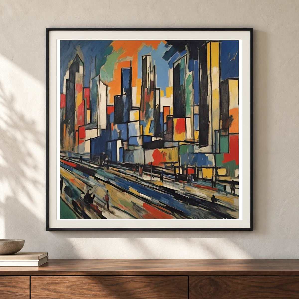 City Landscape 1955 By Joan Mitchell II shown in a styled interior