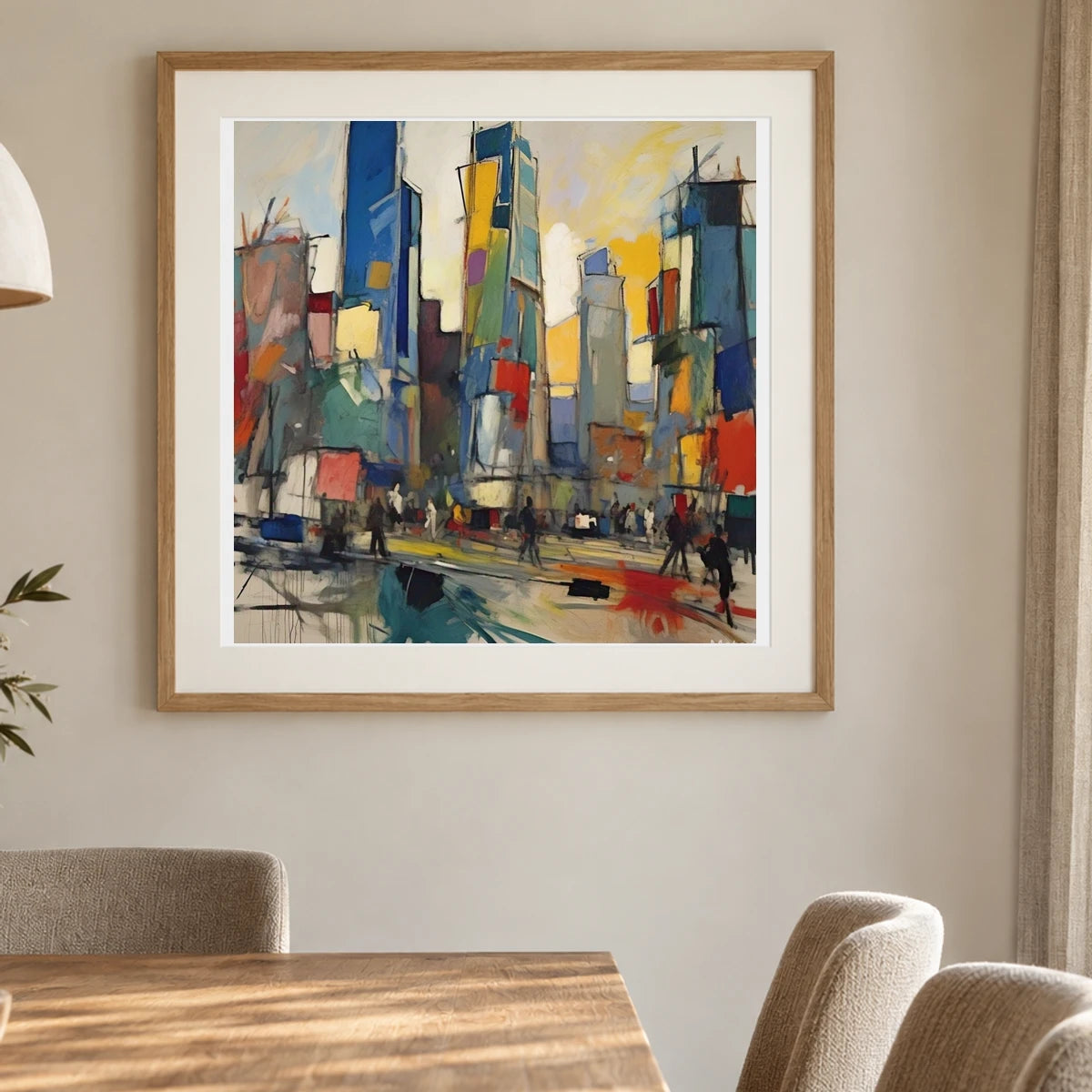 City Landscape 1955 By Joan Mitchell III shown in a styled interior