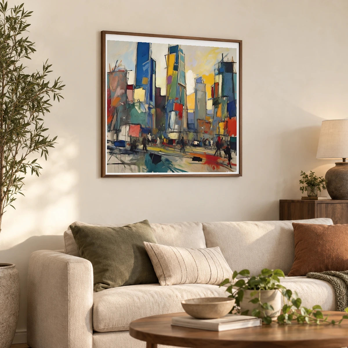 City Landscape 1955 By Joan Mitchell III shown in a styled interior