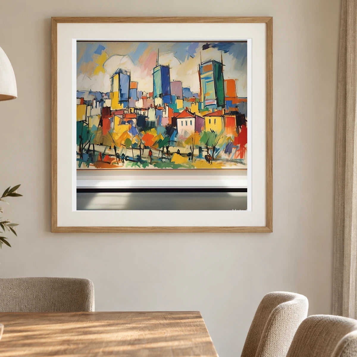 City Landscape 1955 By Joan Mitchell IV shown in a styled interior
