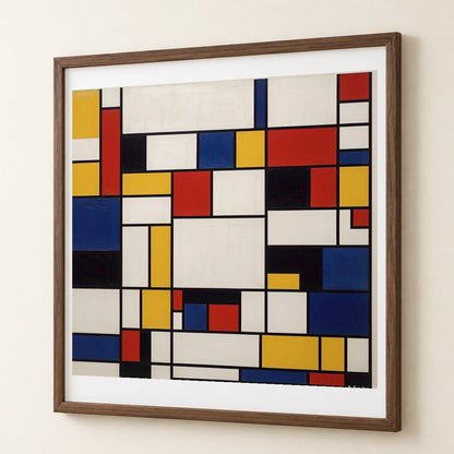 Composition With Red Yellow And Blue III abstract art print by SaamCrafts