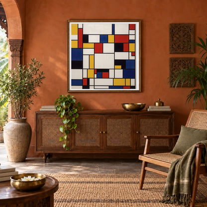 Composition With Red Yellow And Blue III abstract art print by SaamCrafts