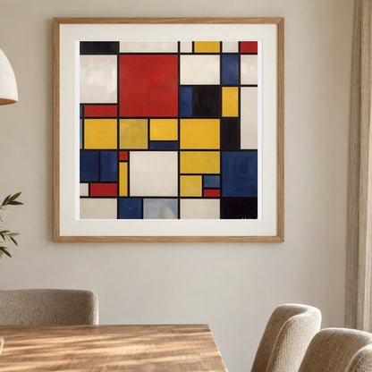 Composition With Red Yellow And Blue IV shown in a styled interior