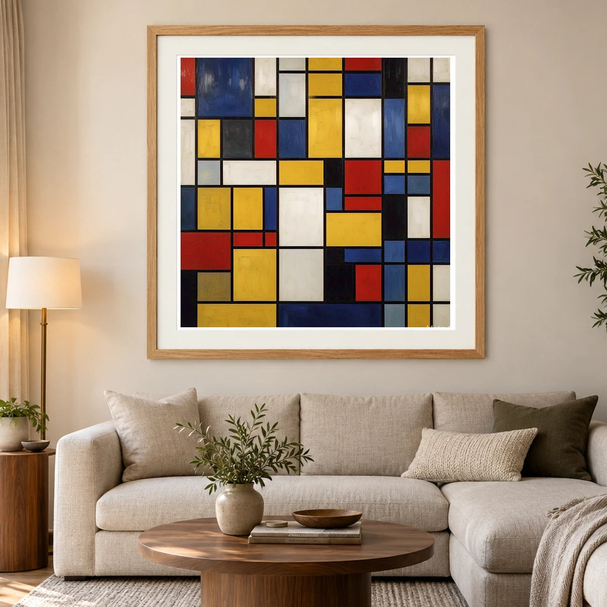 Composition With Red Yellow And Blue V abstract art print by SaamCrafts