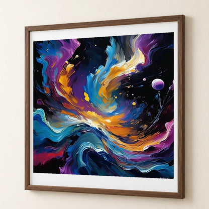 Cosmic Bloom Abstract Painting With Soft Swirling abstract art print by SaamCrafts