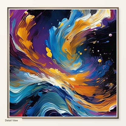 Cosmic Bloom Abstract Painting With Soft Swirling artwork detail view