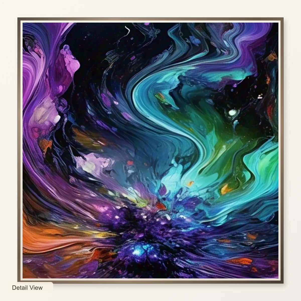 Cosmic Bloom Abstract Painting With Soft Swirling II artwork detail view