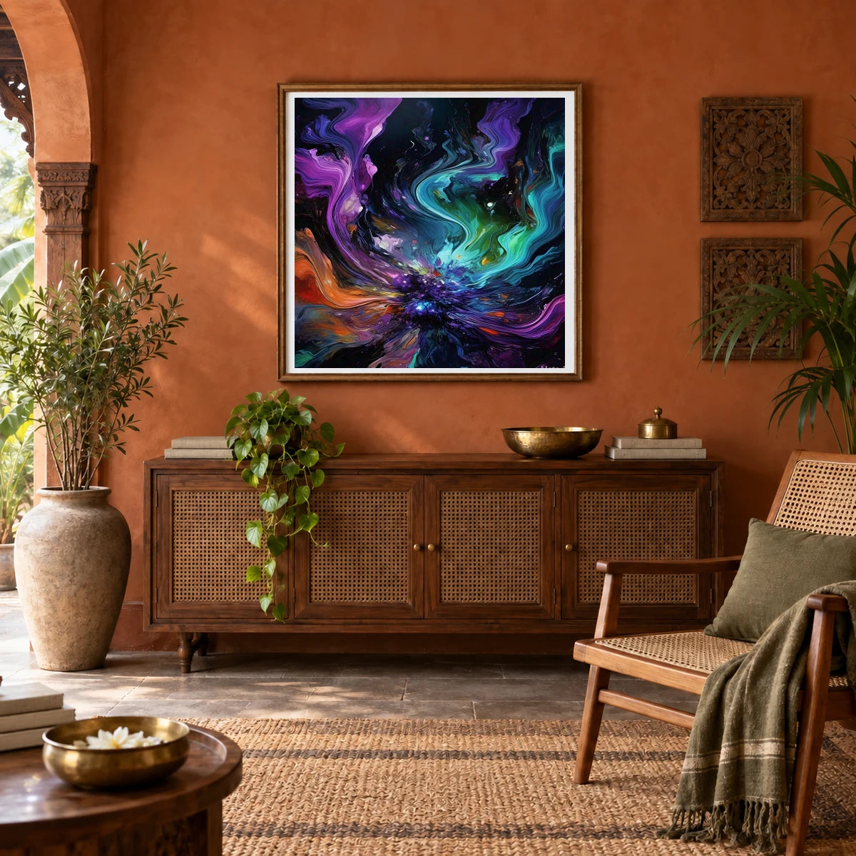 Cosmic Bloom Abstract Painting With Soft Swirling II abstract art print by SaamCrafts