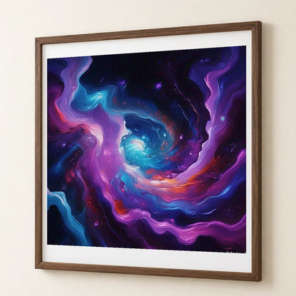 Cosmic Bloom Abstract Painting With Soft Swirling III abstract art print by SaamCrafts