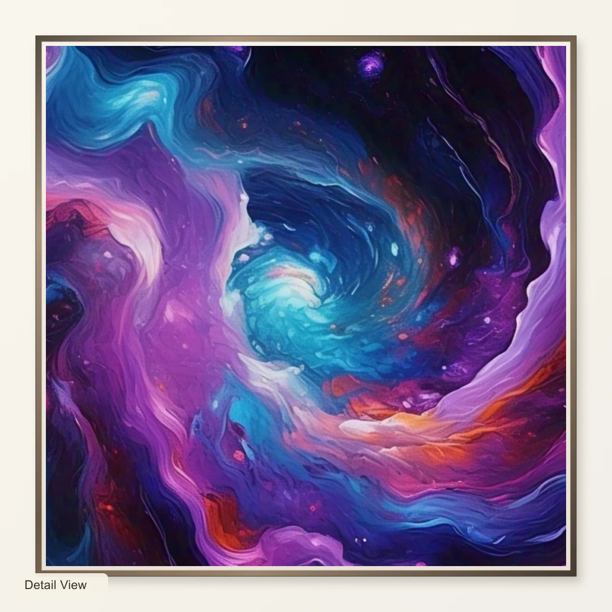 Cosmic Bloom Abstract Painting With Soft Swirling III artwork detail view