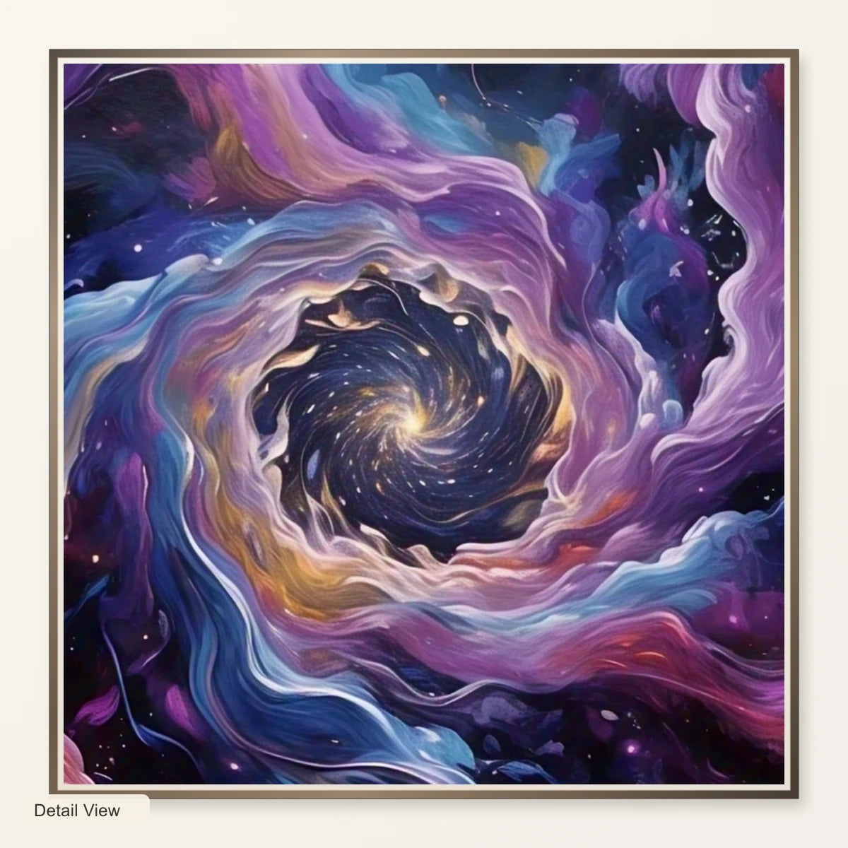Cosmic Bloom Abstract Painting With Soft Swirling IV artwork detail view