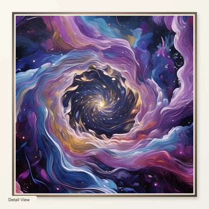 Cosmic Bloom Abstract Painting With Soft Swirling IV artwork detail view