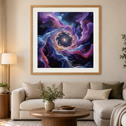 Cosmic Bloom Abstract Painting With Soft Swirling IV abstract art print by SaamCrafts