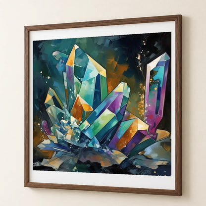 Crystal Formation Abstract Painting Featuring Delicate Crystalline II abstract art print by SaamCrafts