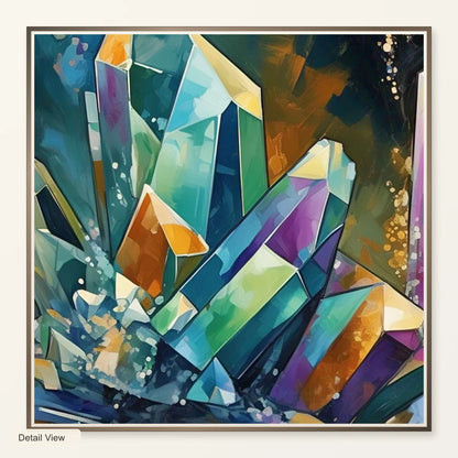 Crystal Formation Abstract Painting Featuring Delicate Crystalline II artwork detail view