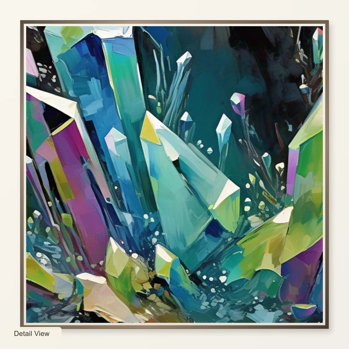 Crystal Formation Abstract Painting Featuring Delicate Crystalline III artwork detail view
