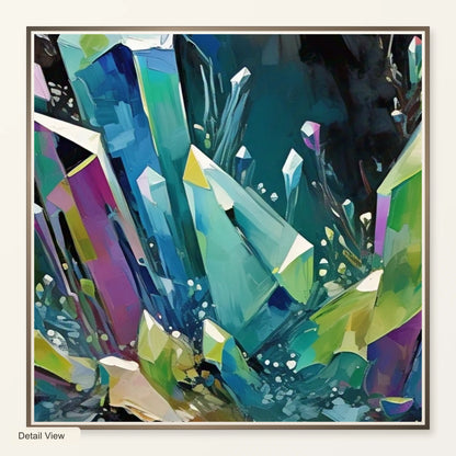 Crystal Formation Abstract Painting Featuring Delicate Crystalline III artwork detail view