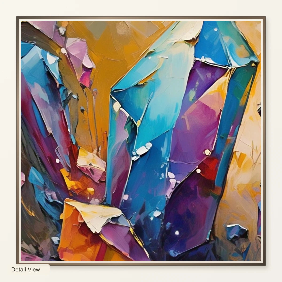 Crystal Formation Abstract Painting Featuring Delicate Crystalline IV artwork detail view