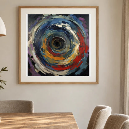 Echoing Void Abstract Expressionist Painting shown in a styled interior