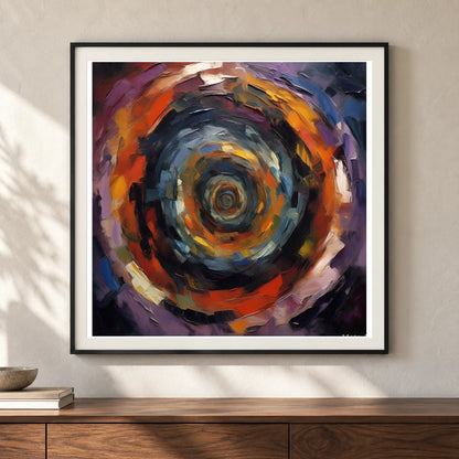 Echoing Void Abstract Expressionist Painting III shown in a styled interior