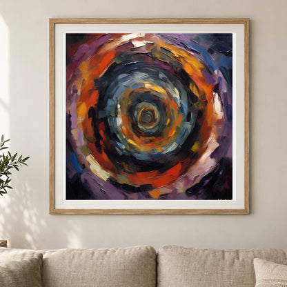 Echoing Void Abstract Expressionist Painting III shown in a styled interior
