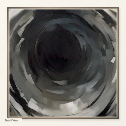 Echoing Void Abstract Expressionist Painting In Grayscale artwork detail view