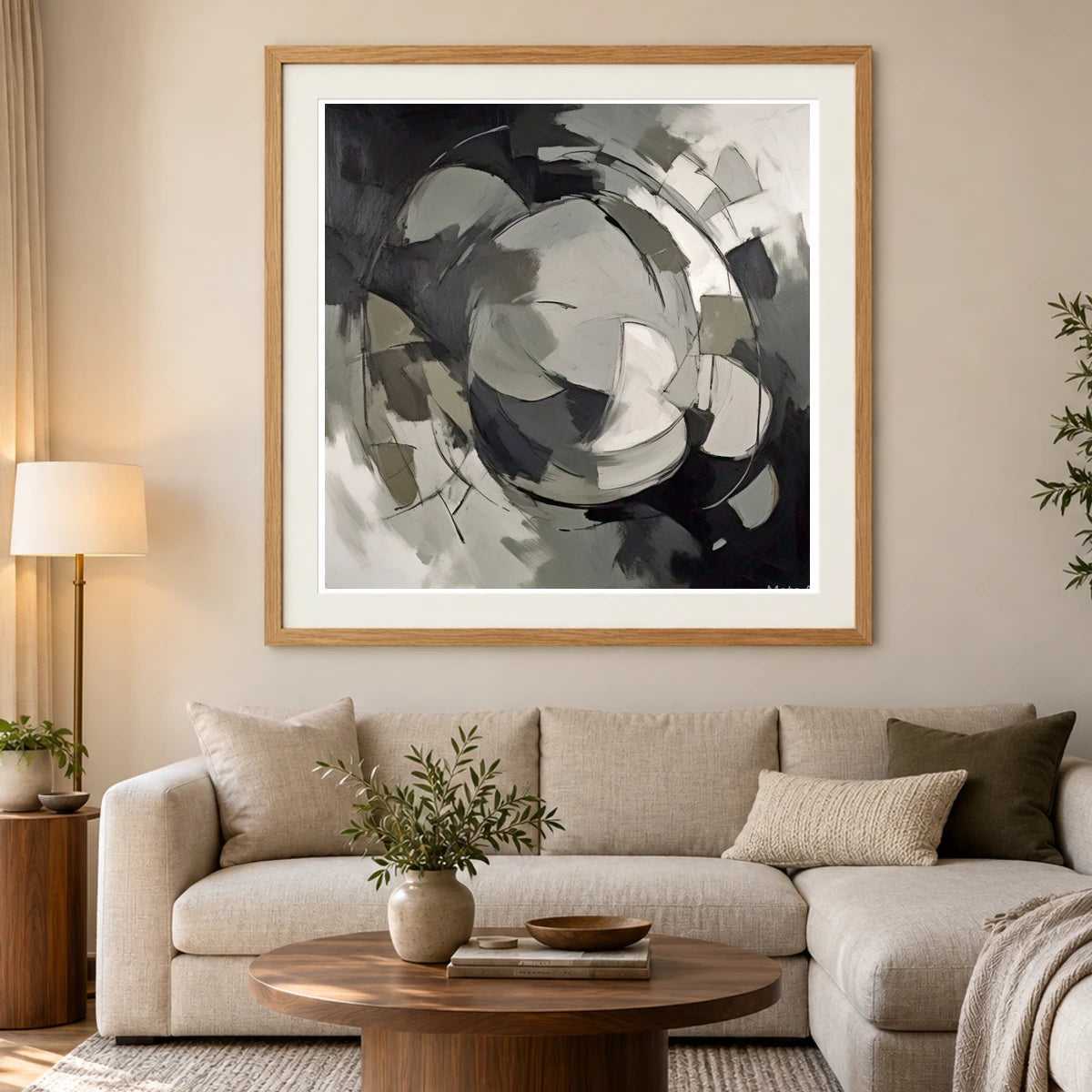 Echoing Void Abstract Expressionist Painting In Grayscale II abstract art print by SaamCrafts
