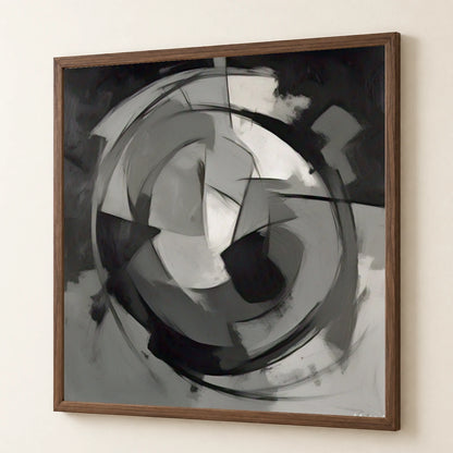 Echoing Void Abstract Expressionist Painting In Grayscale III abstract art print by SaamCrafts