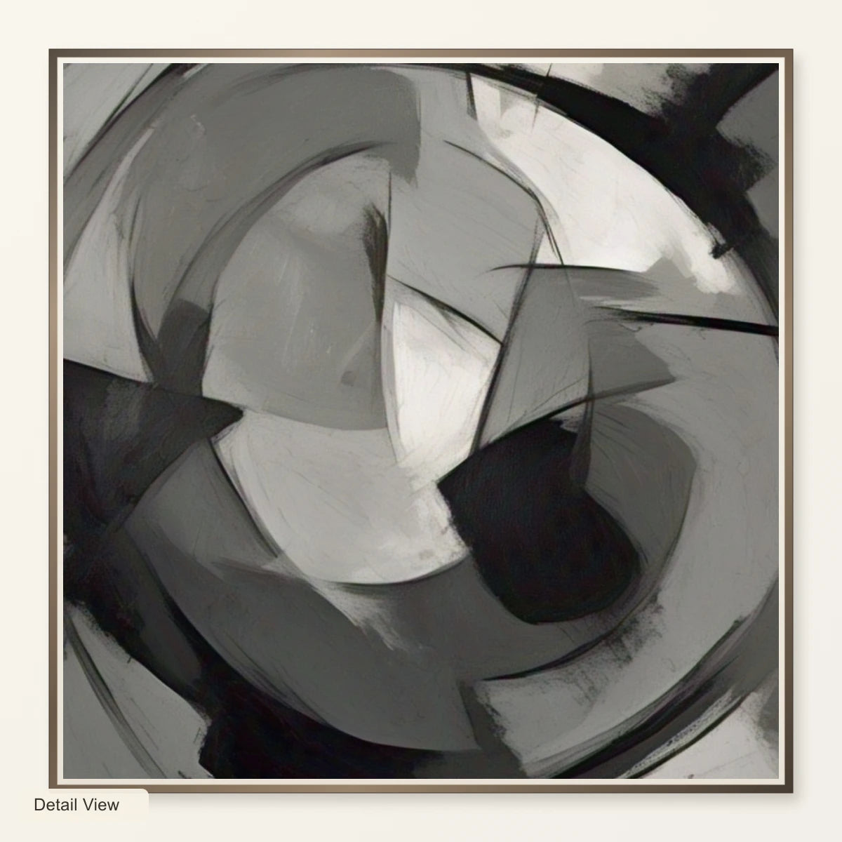 Echoing Void Abstract Expressionist Painting In Grayscale III artwork detail view